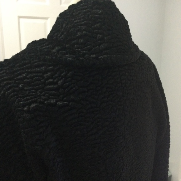 Talbots faux Persian lamb.Black size M Petite.Black jacket - Picture 3 of 16